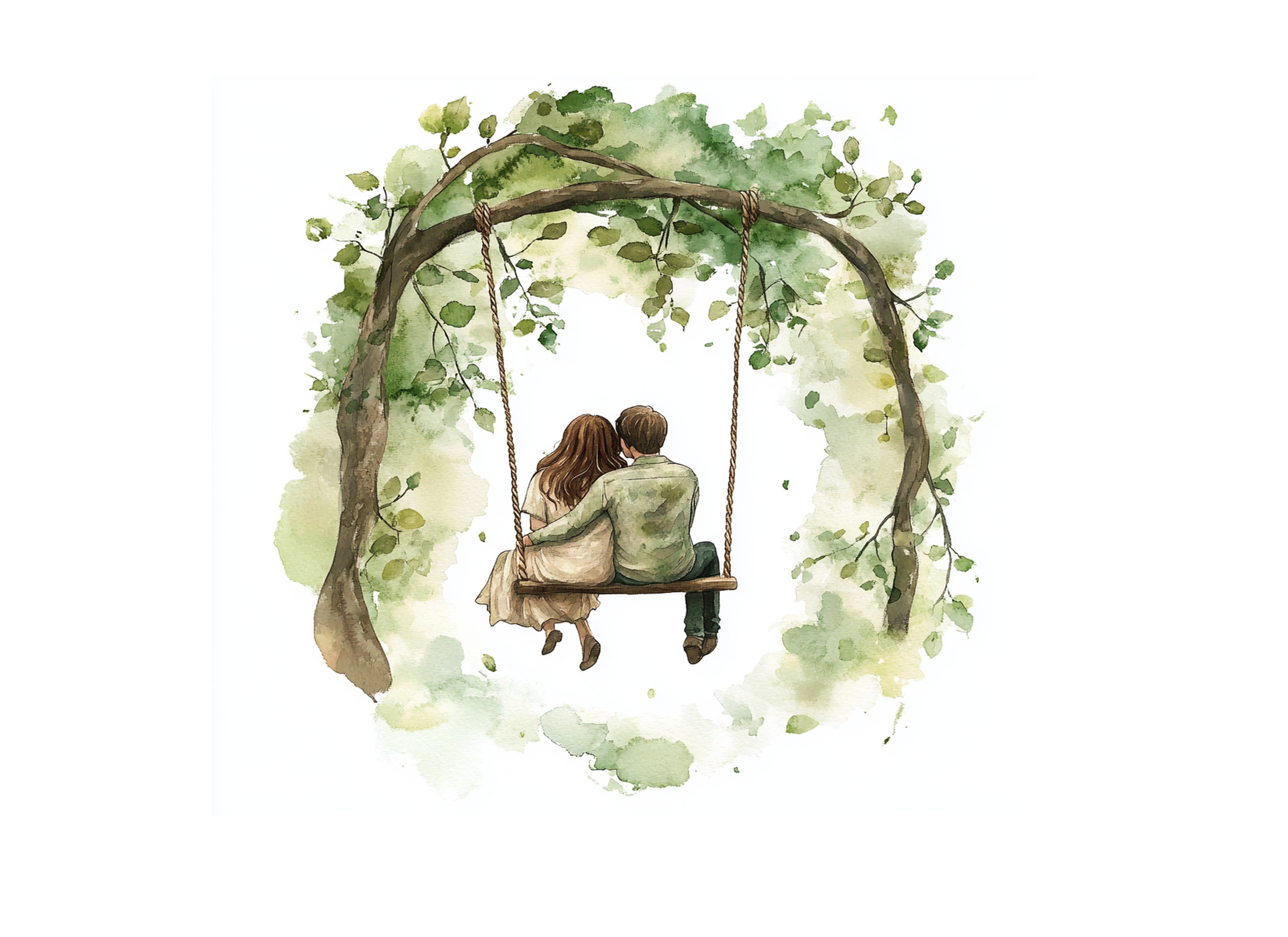 Couple Walking in Forest Clipart Bundle