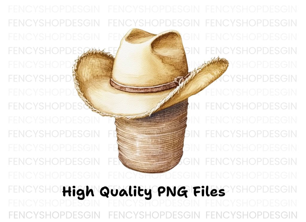 Straw Cowboy Hat Clipart Bundle