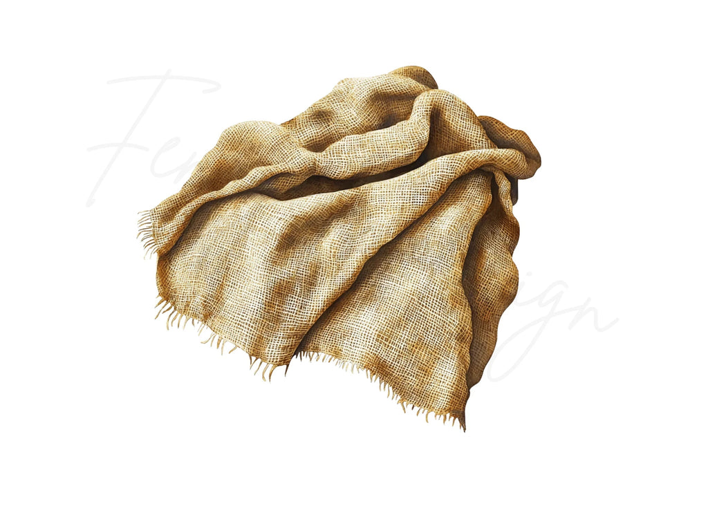 Rustic Burlap Fabric Clipart Bundle