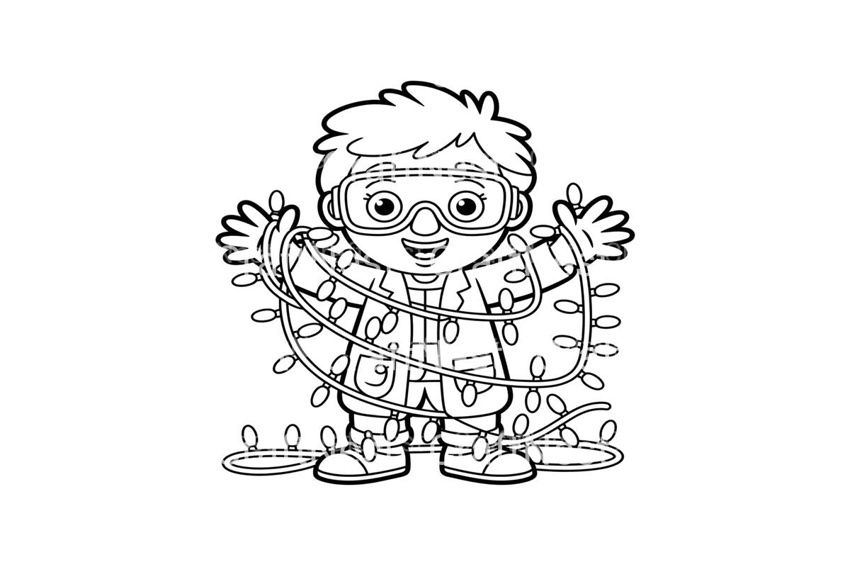 Christmas Lights Kids Coloring Books