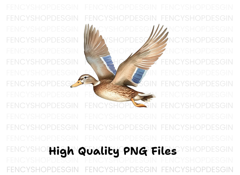Mallard Ducks in Flight Clipart Bundle