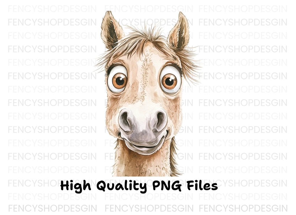 Funny Horse Faces Clipart Bundle