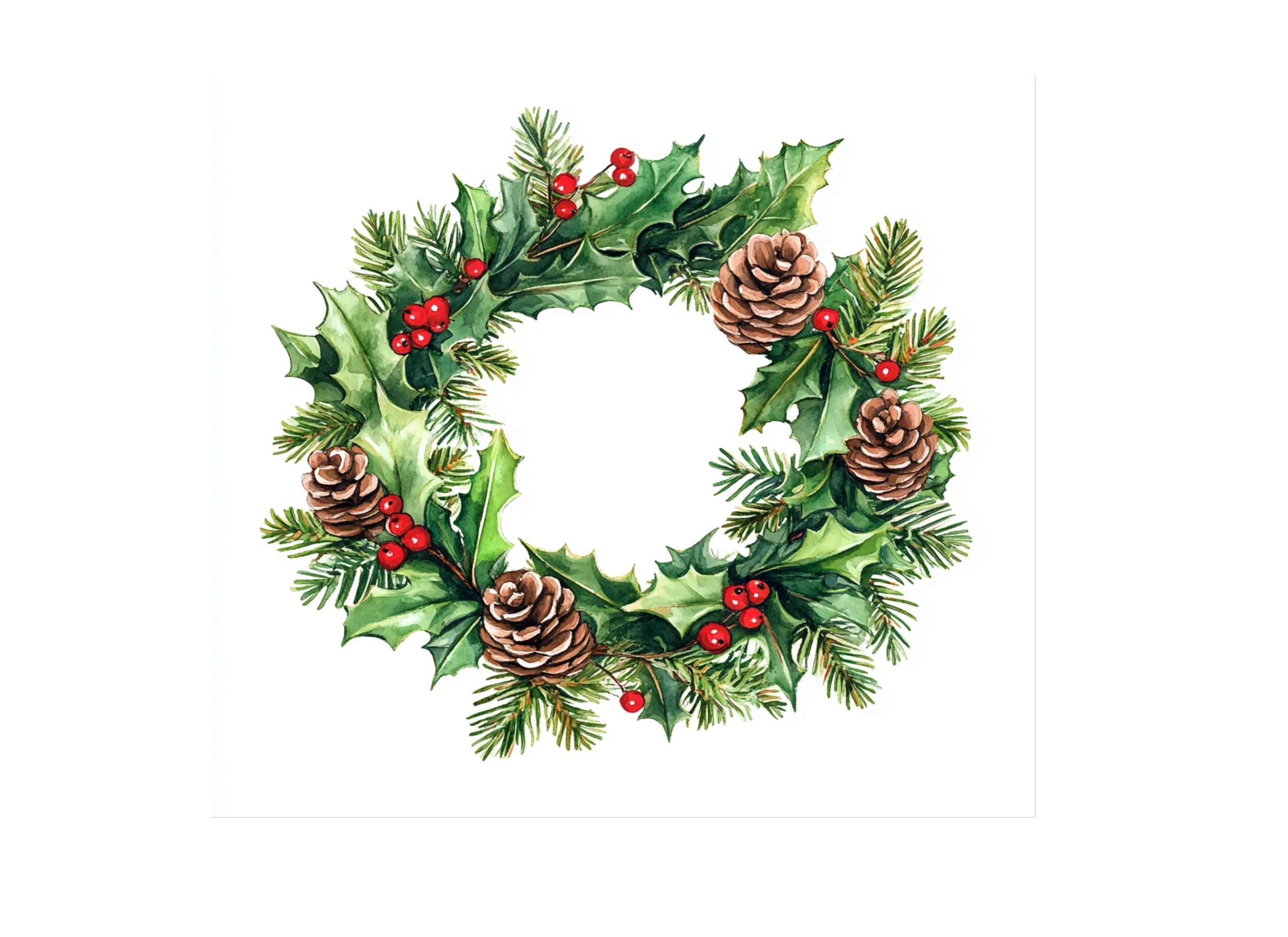 Festive Holiday Wreath Clipart Bundle