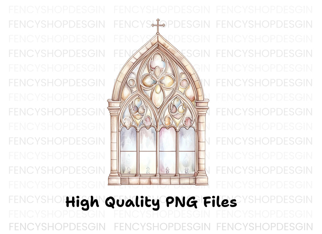Gothic Church Window Clipart Bundle