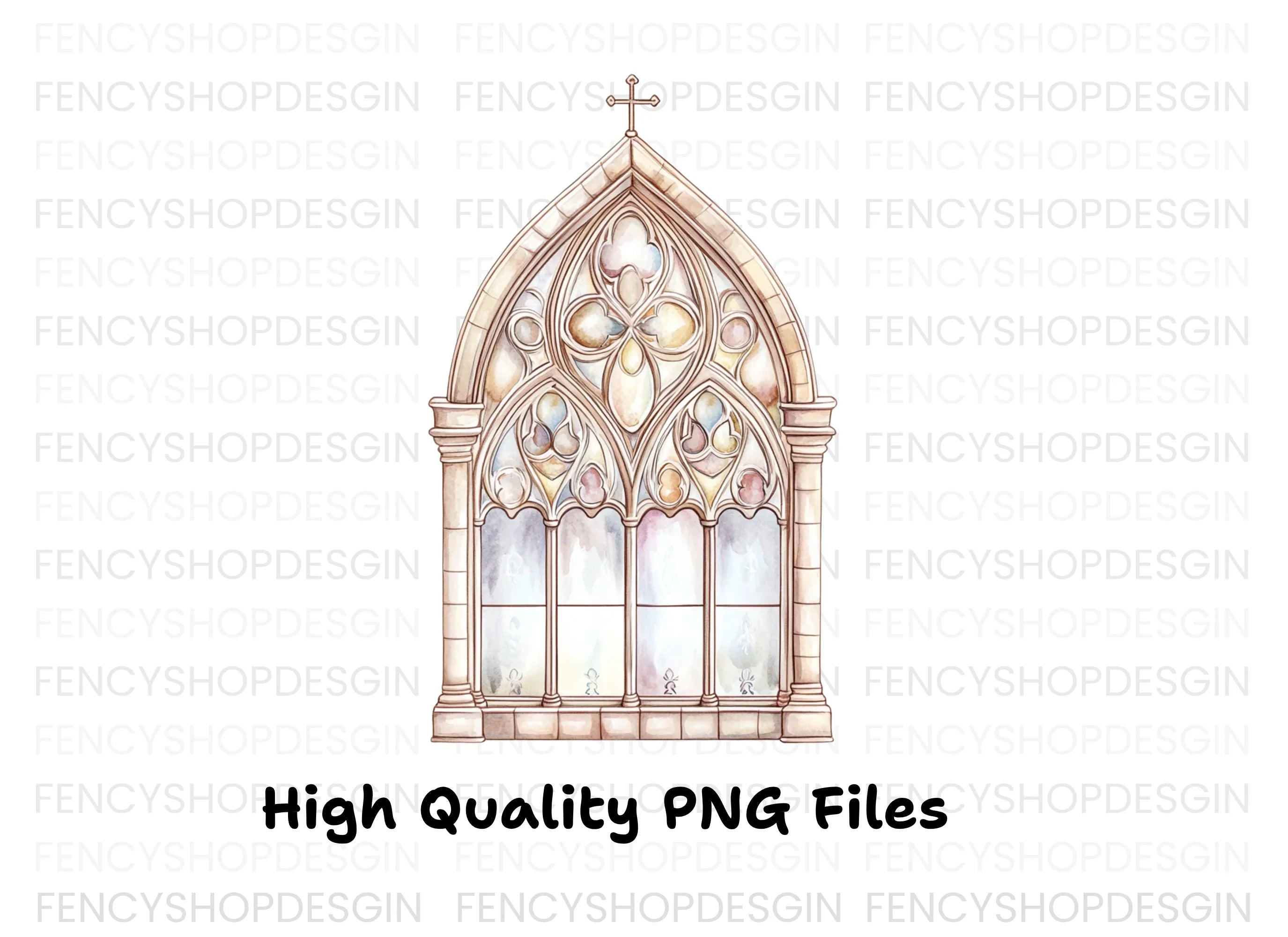 Gothic Church Window Clipart Bundle