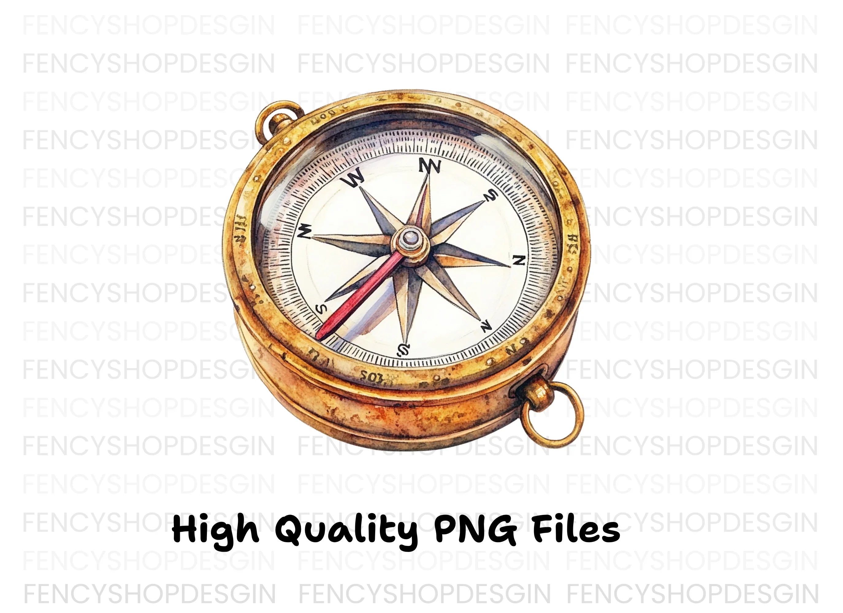 Vintage Compass Clipart Bundle