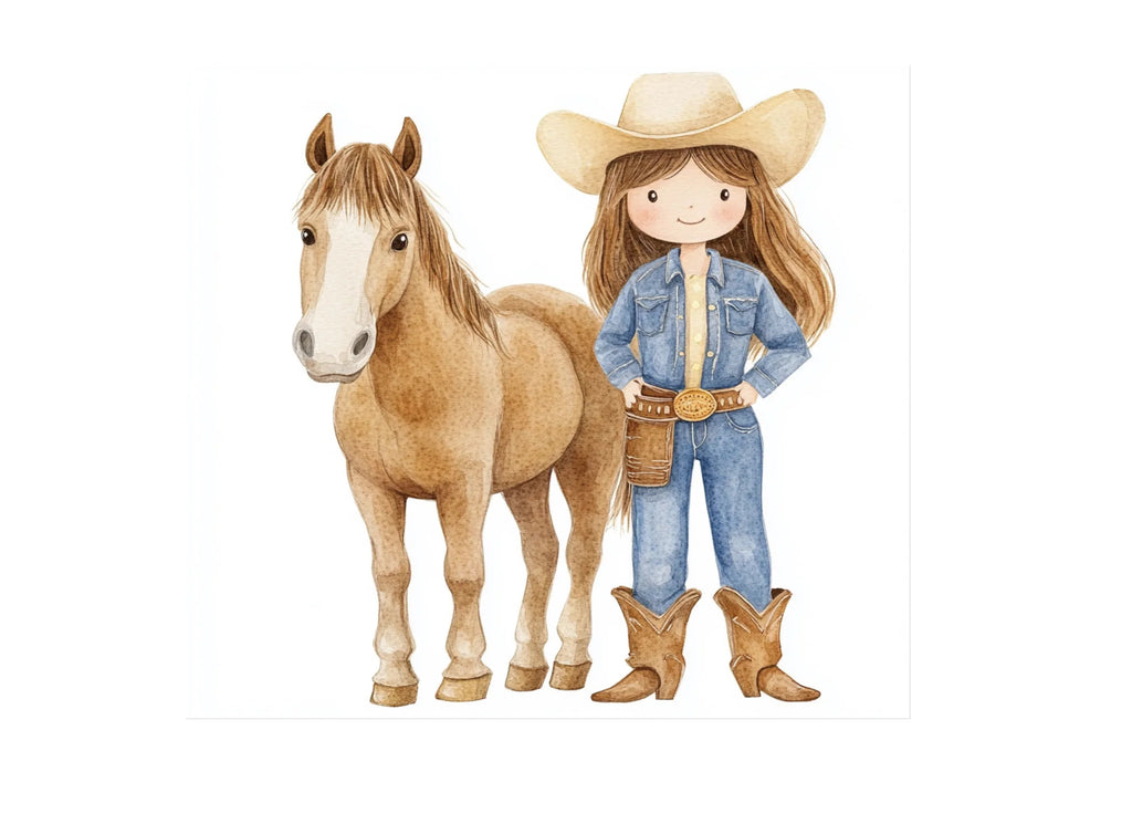 Cowgirl and Horse Western Clipart Bundle
