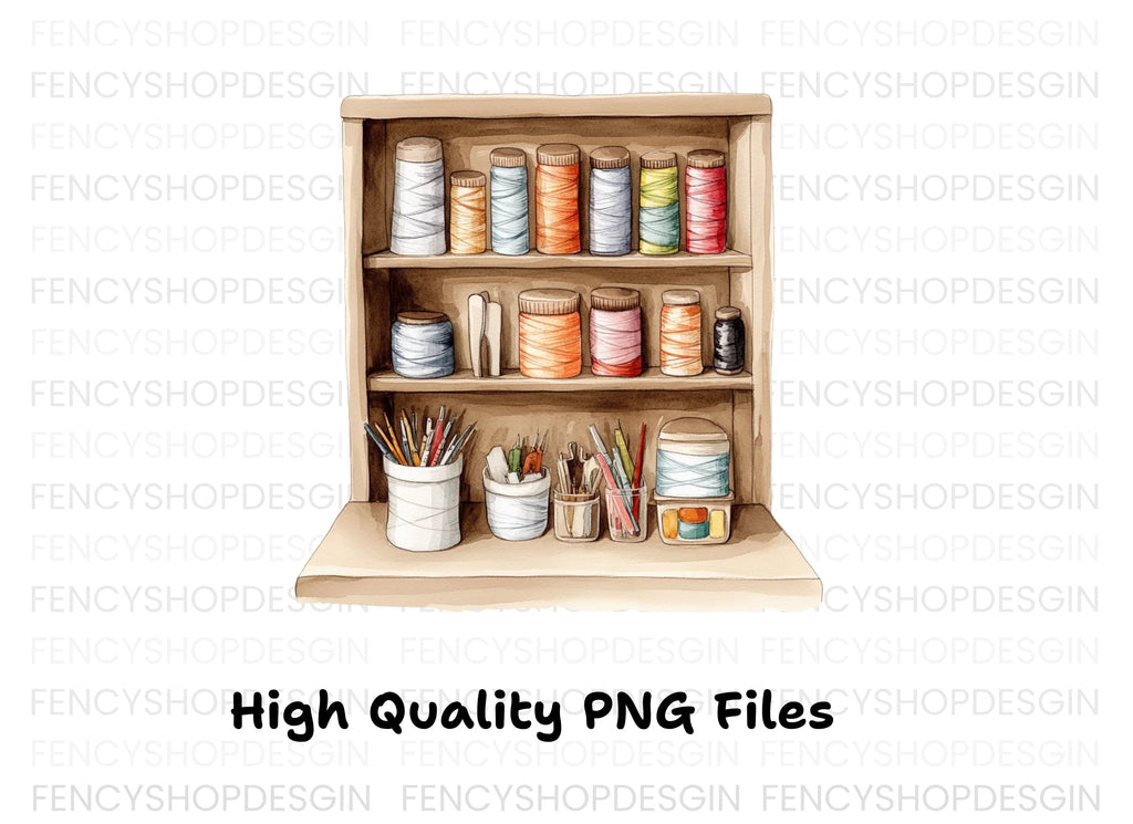 Sewing Craft Supplies Clipart Bundle