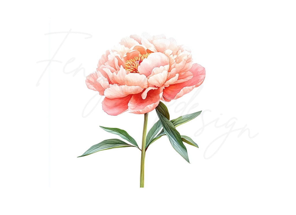 Vibrant Pink Peony Clipart Bundle