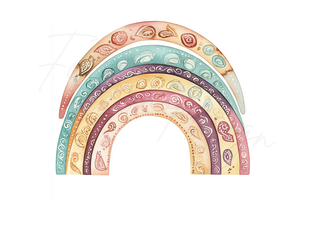 Boho Rainbow Clipart Bundle