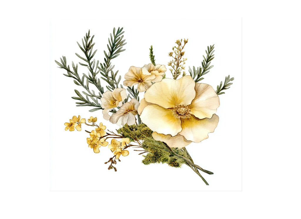 Yellow Floral Bouquet Clipart Bundle