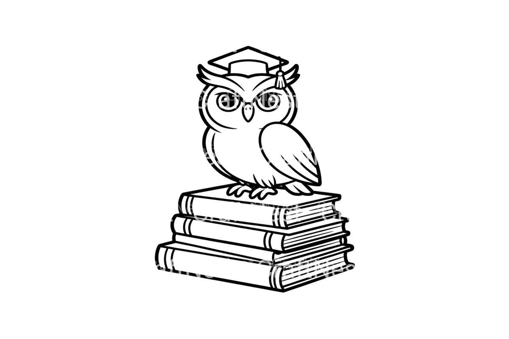 Cute Owl Graduates on Coloring BooksPlanner Coloring Books