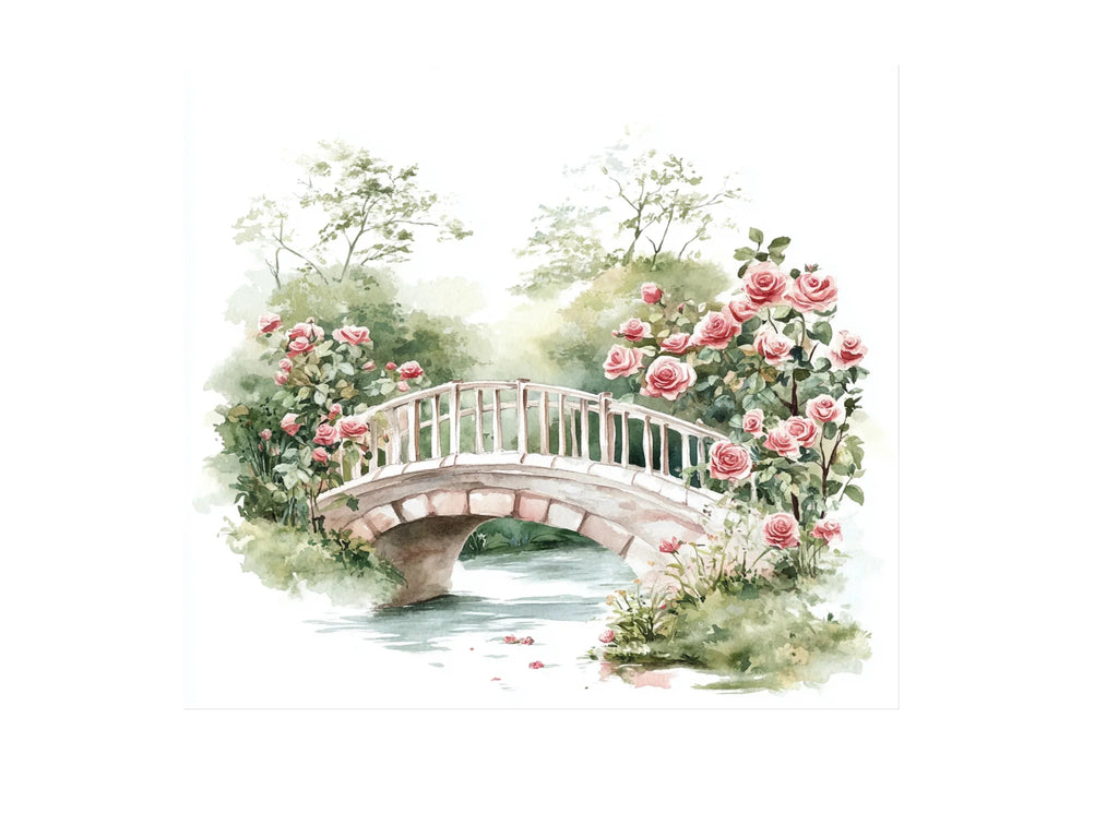 Bridges with Pink Roses Clipart Bundle