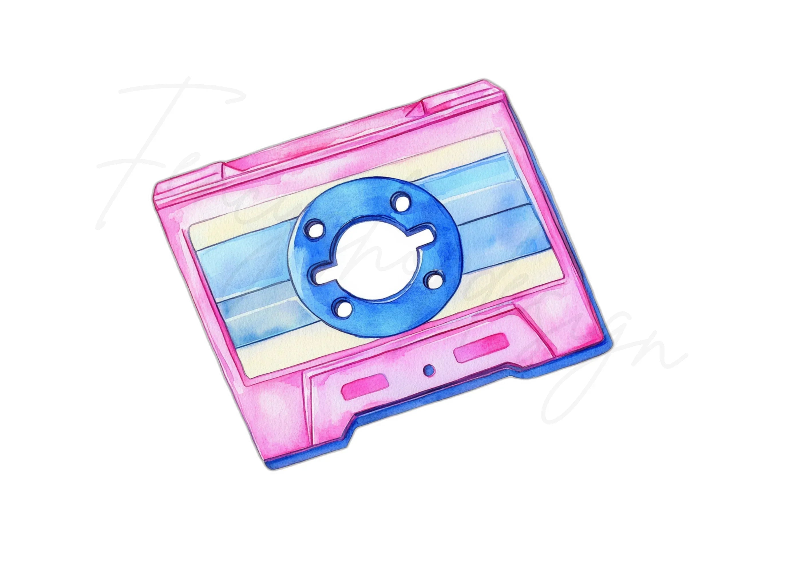 Retro Cassette Tape Clipart Bundle