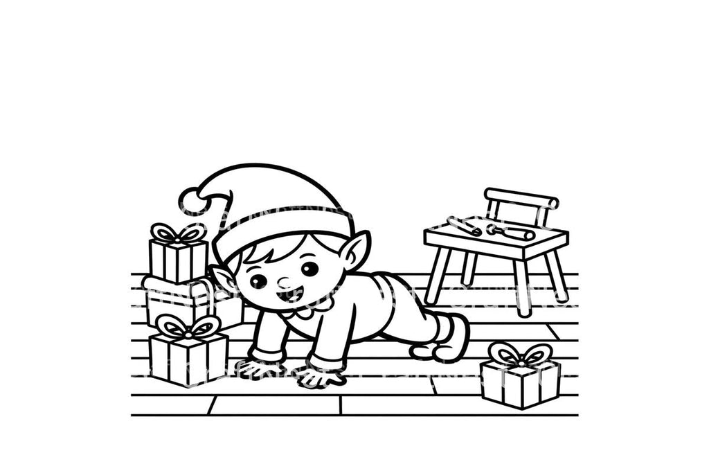 Christmas Elf Baby Coloring Books