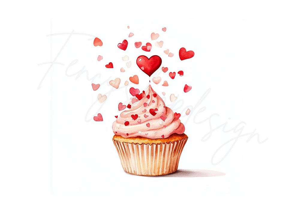 Valentine's Day Cupcake Clipart Bundle