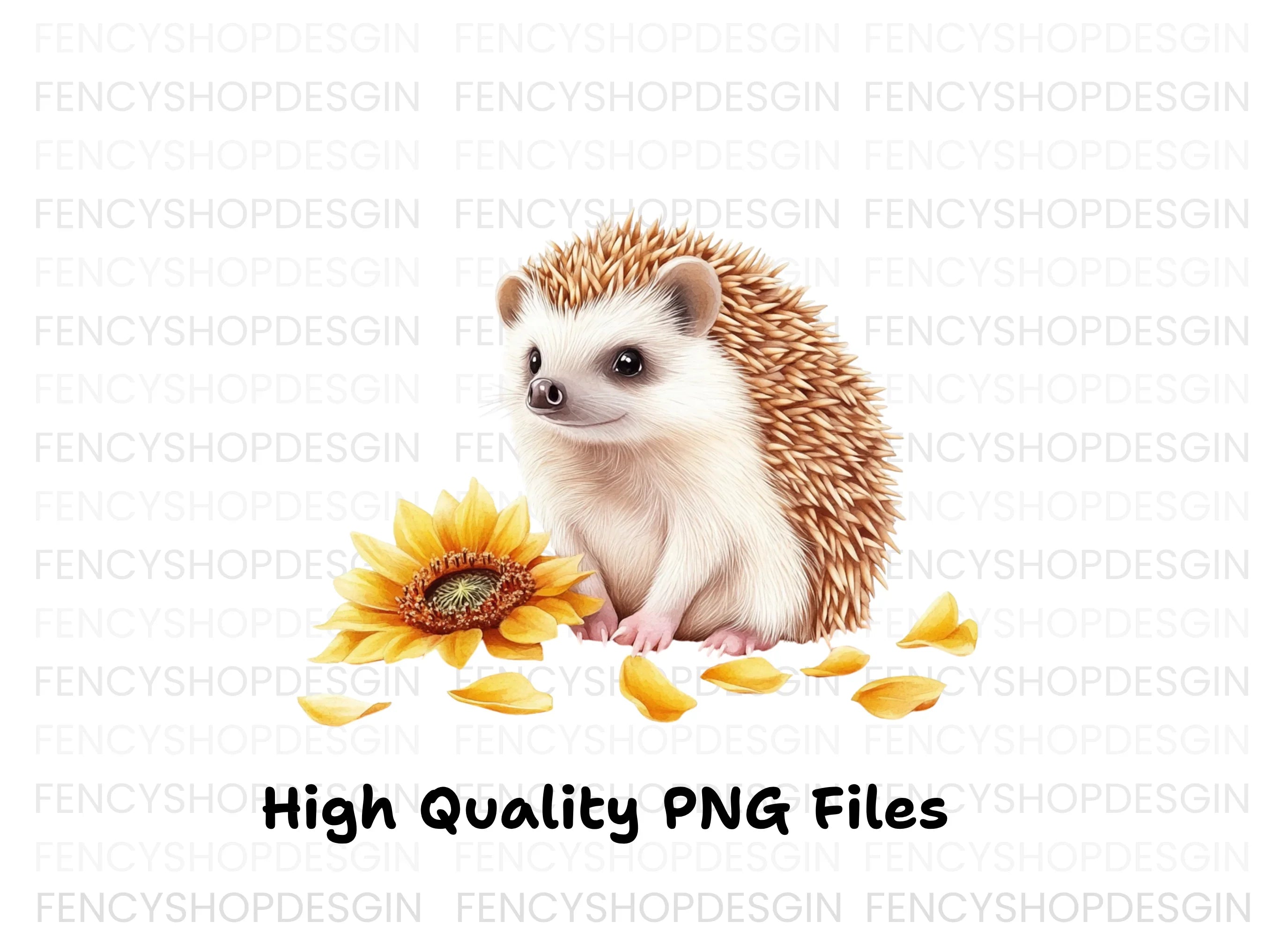 Playful Hedgehogs with Sunflowers Clipart Bundle