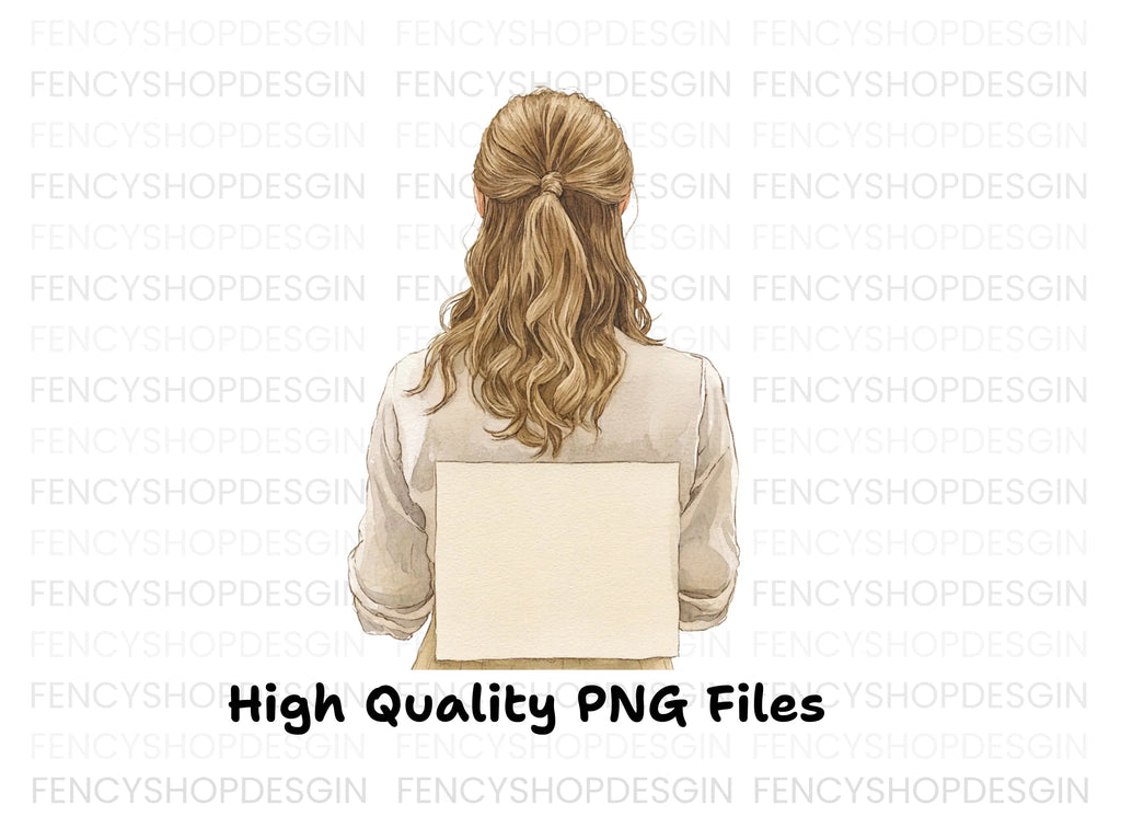 Blank Sign Woman Clipart Bundle