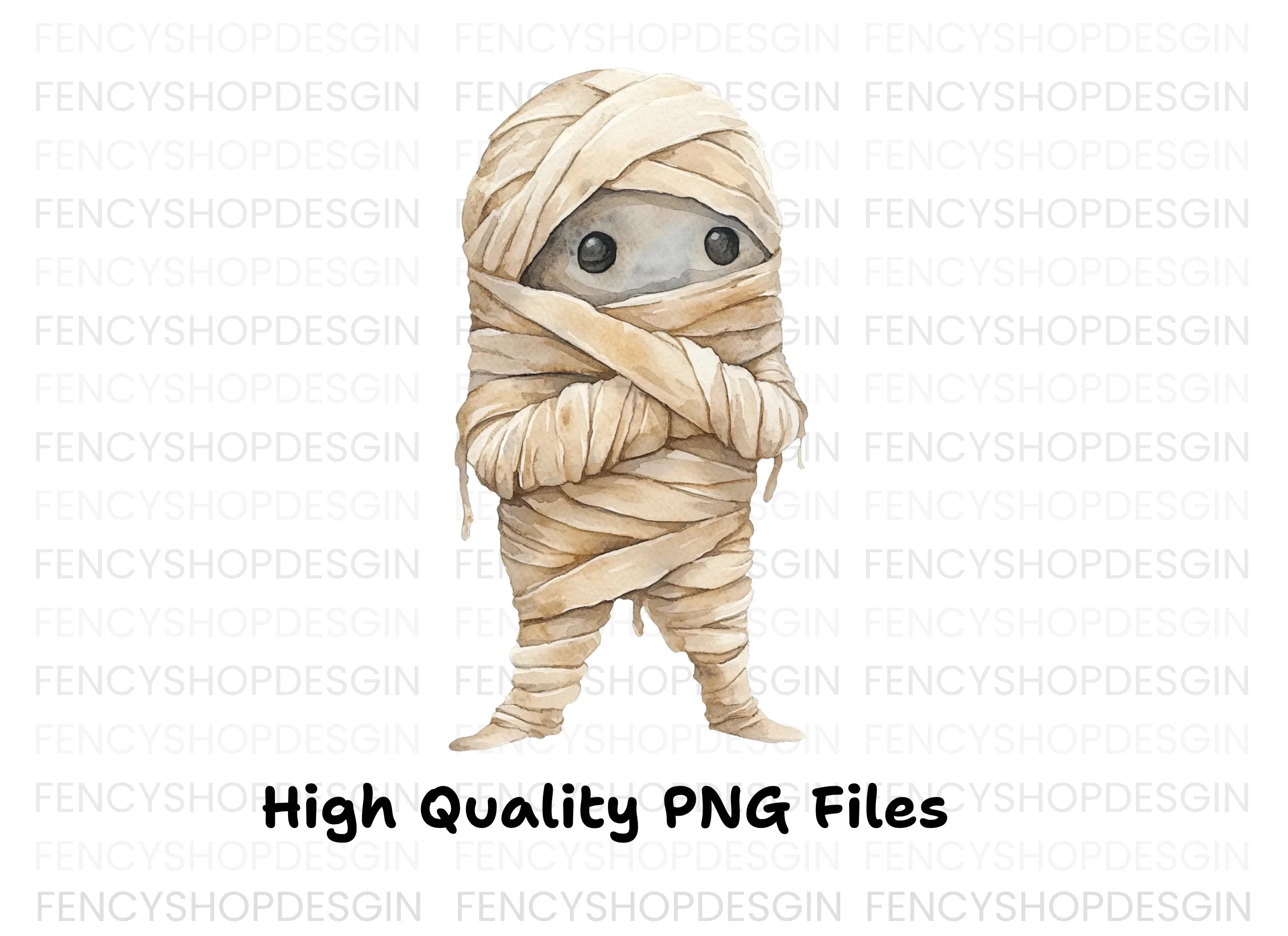 Cute Halloween Mummy Clipart Bundle