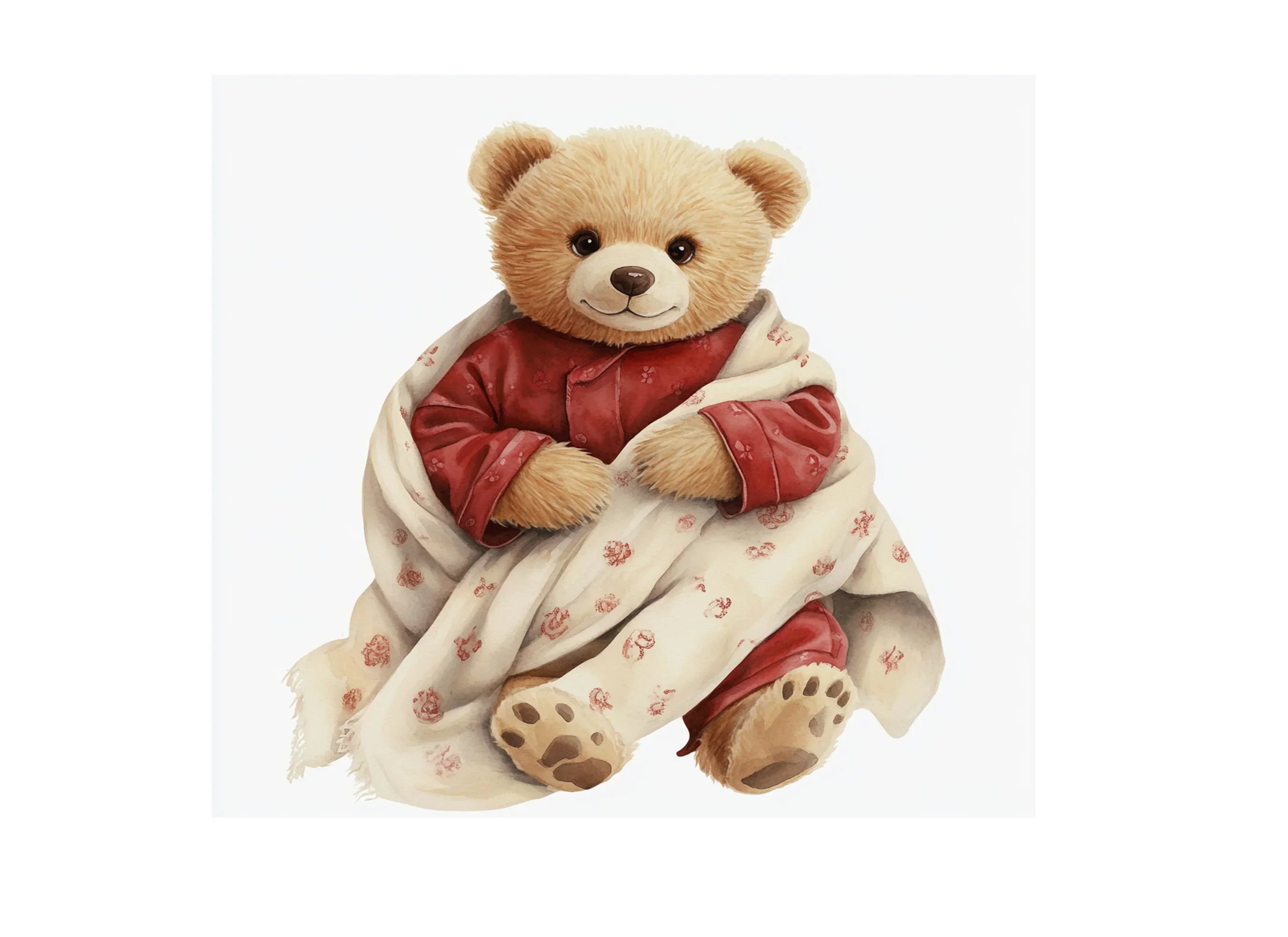 Cute Teddy Bear Pajama Clipart Bundle