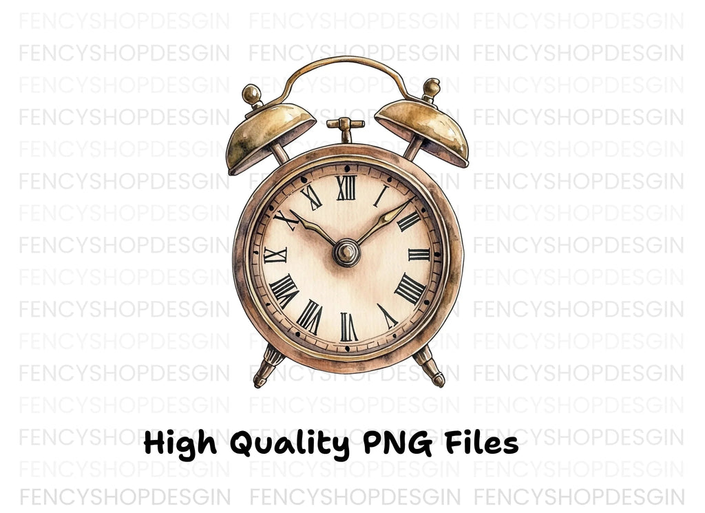 Vintage Alarm Clock Clipart Bundle