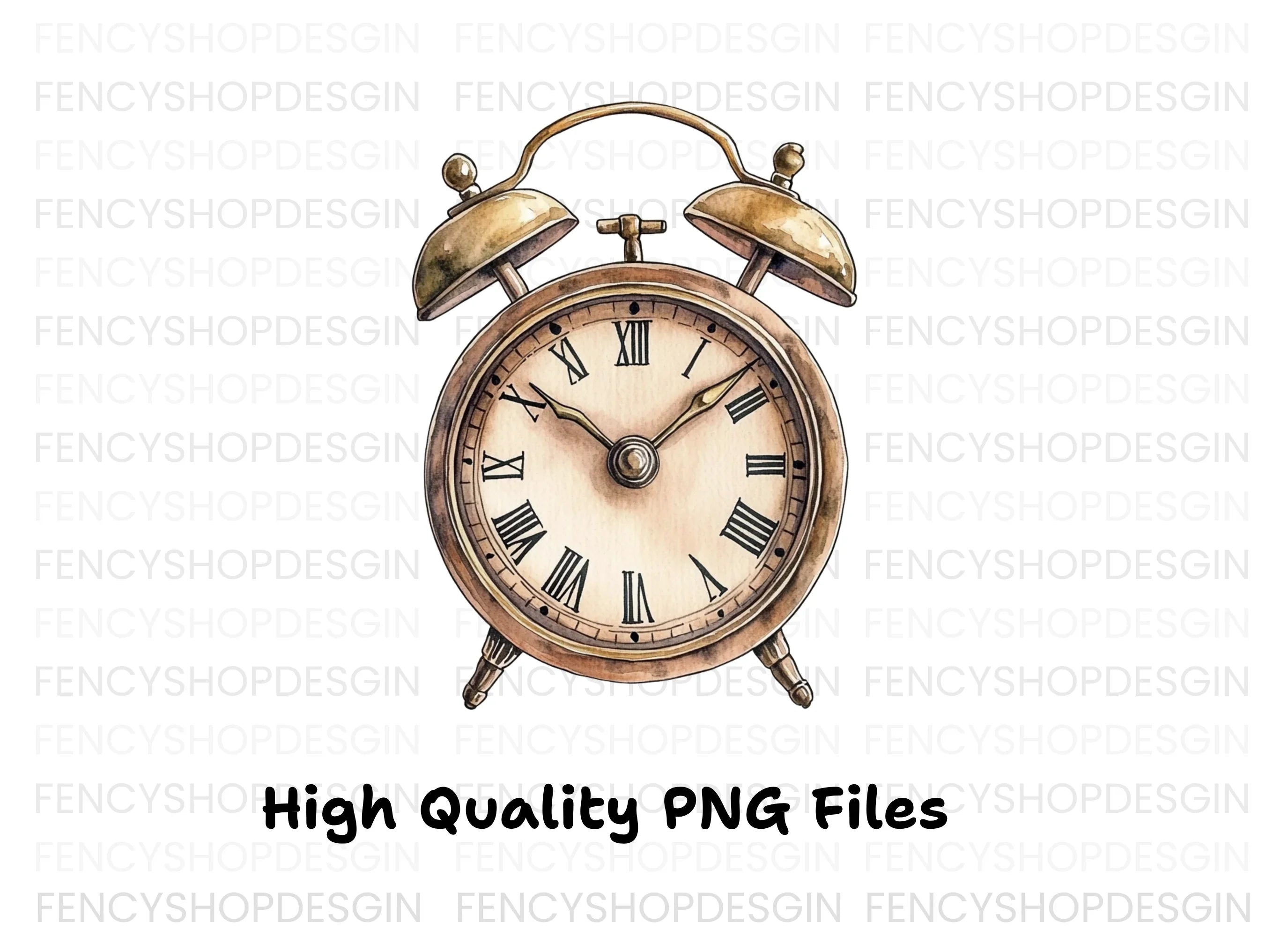 Vintage Alarm Clock Clipart Bundle