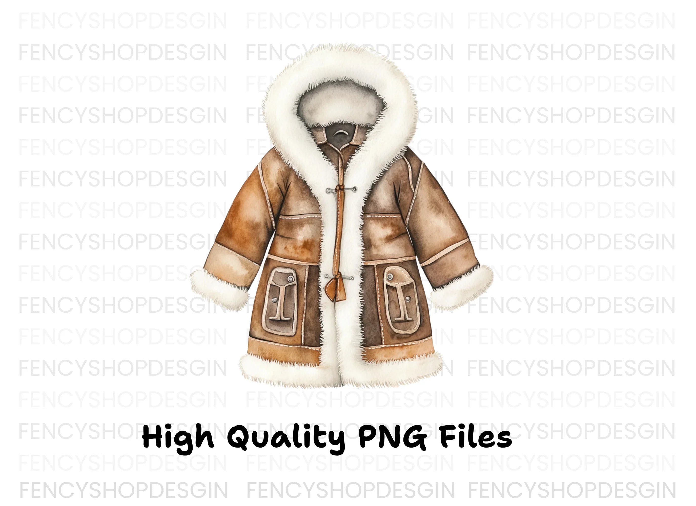 Cozy Winter Coat Clipart Bundle