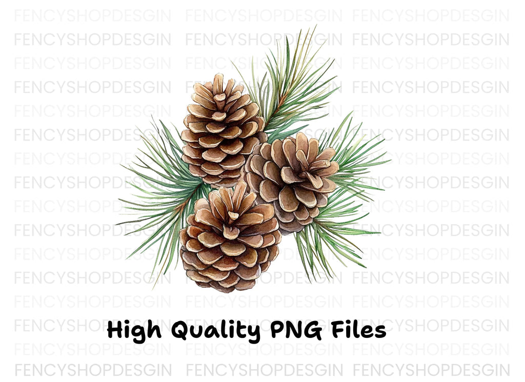 Pine Cones and Needles Clipart Bundle