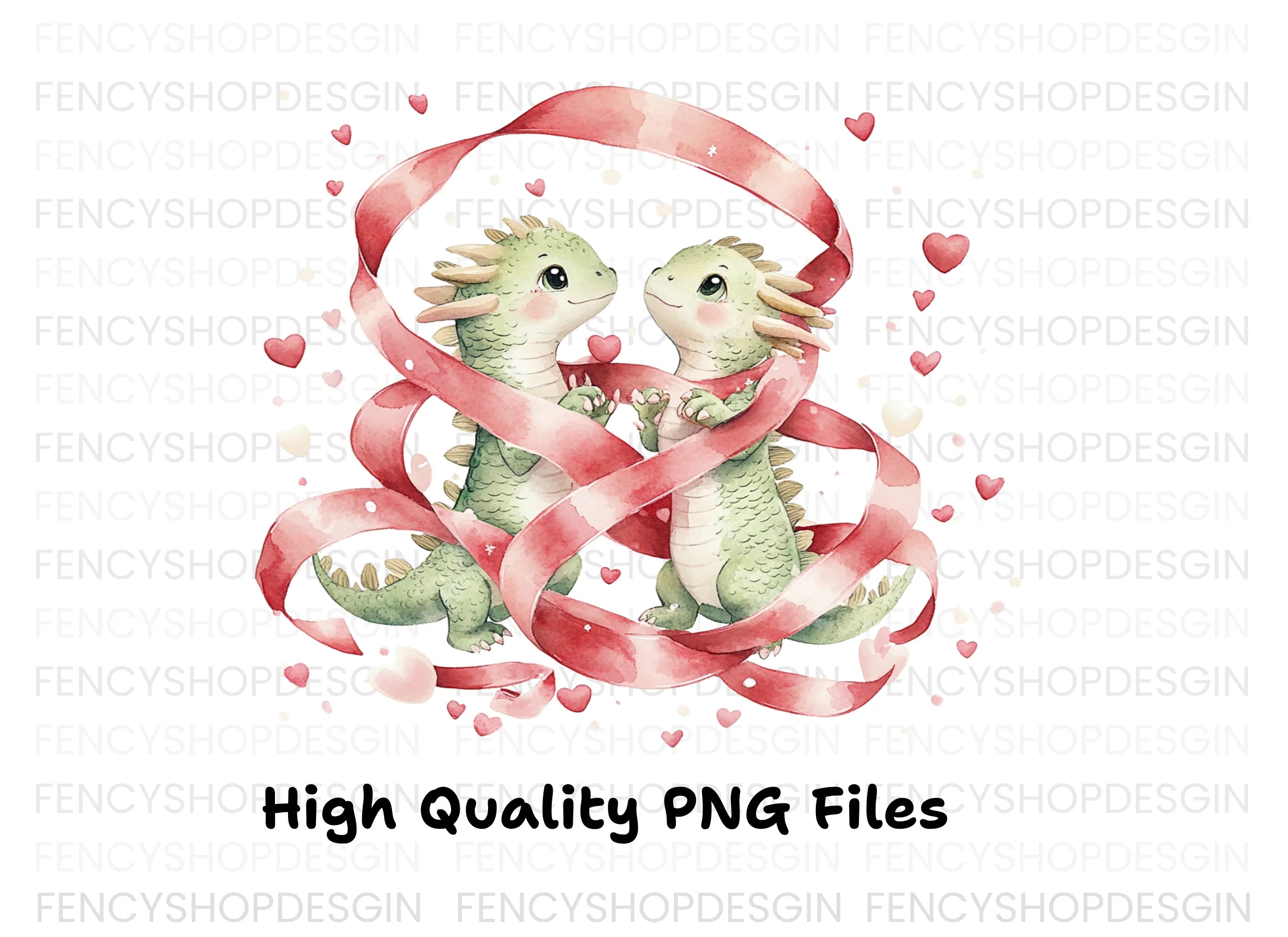 Cute Dragon Couple Valentine Clipart Bundle