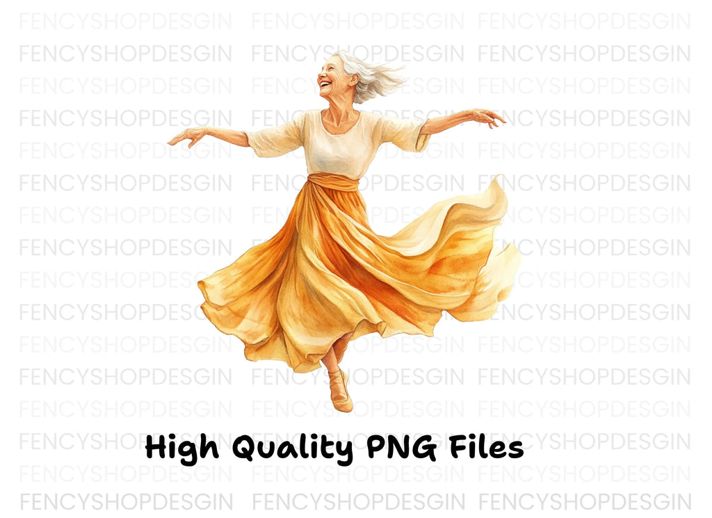 Joyful Senior Ballerina Clipart Bundle