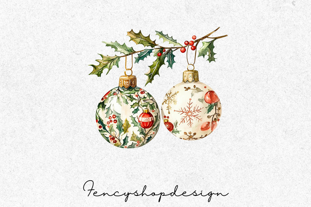 Christmas Ornaments Clipart Bundle