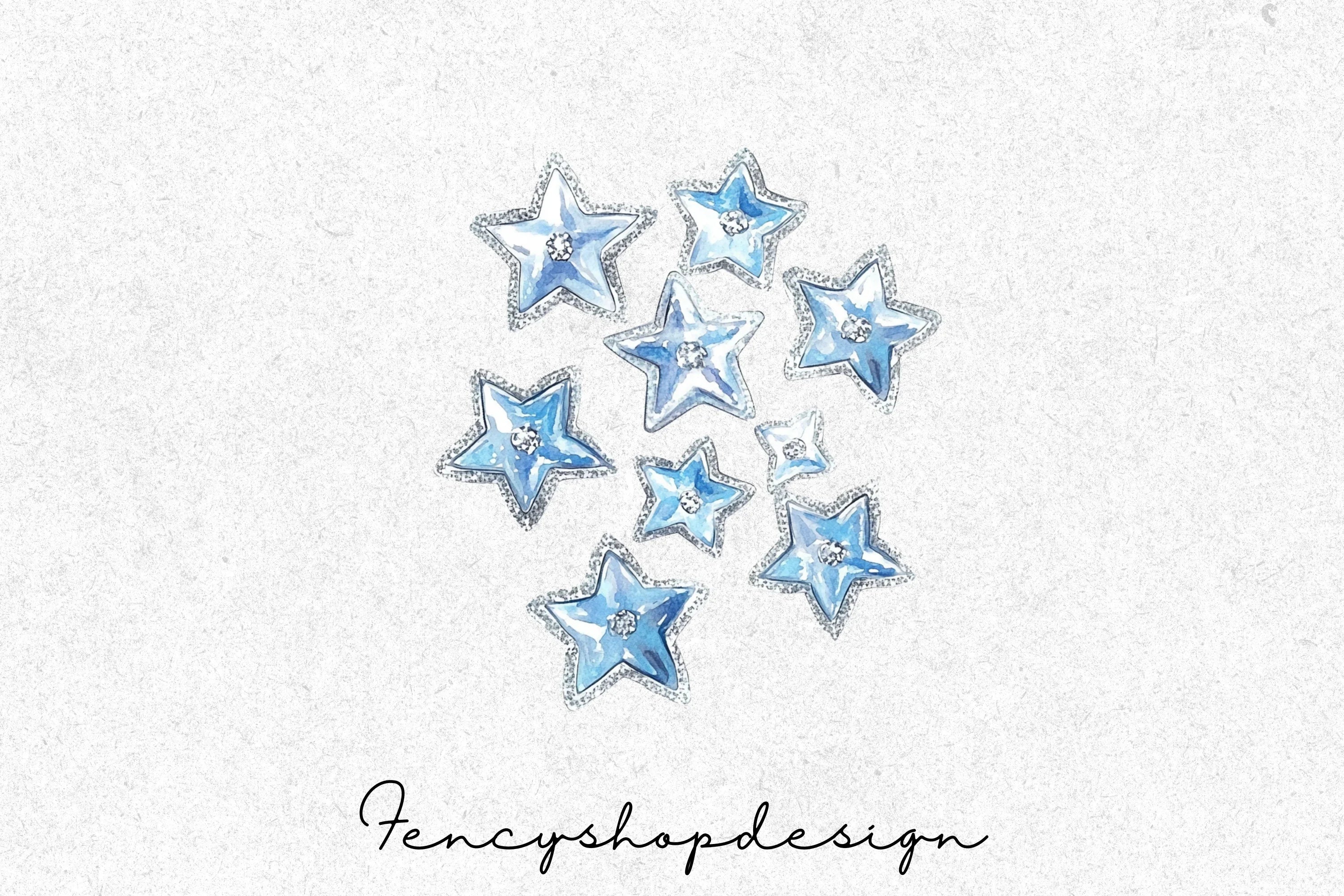 Blue Star Clipart Bundle