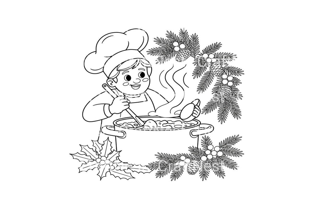 Christmas Chef Cooking Coloring Books