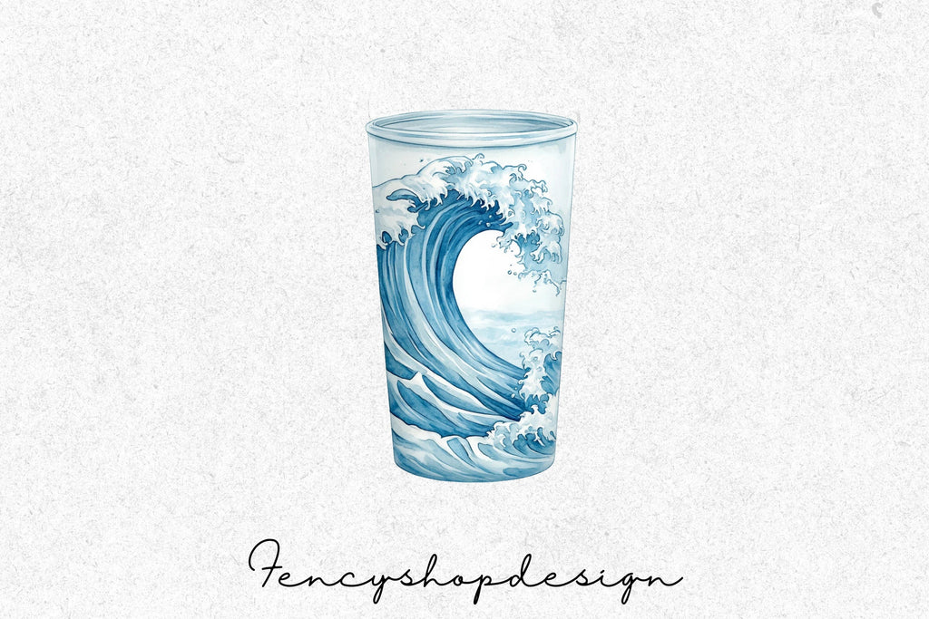Ocean Wave Tumbler Clipart Bundle