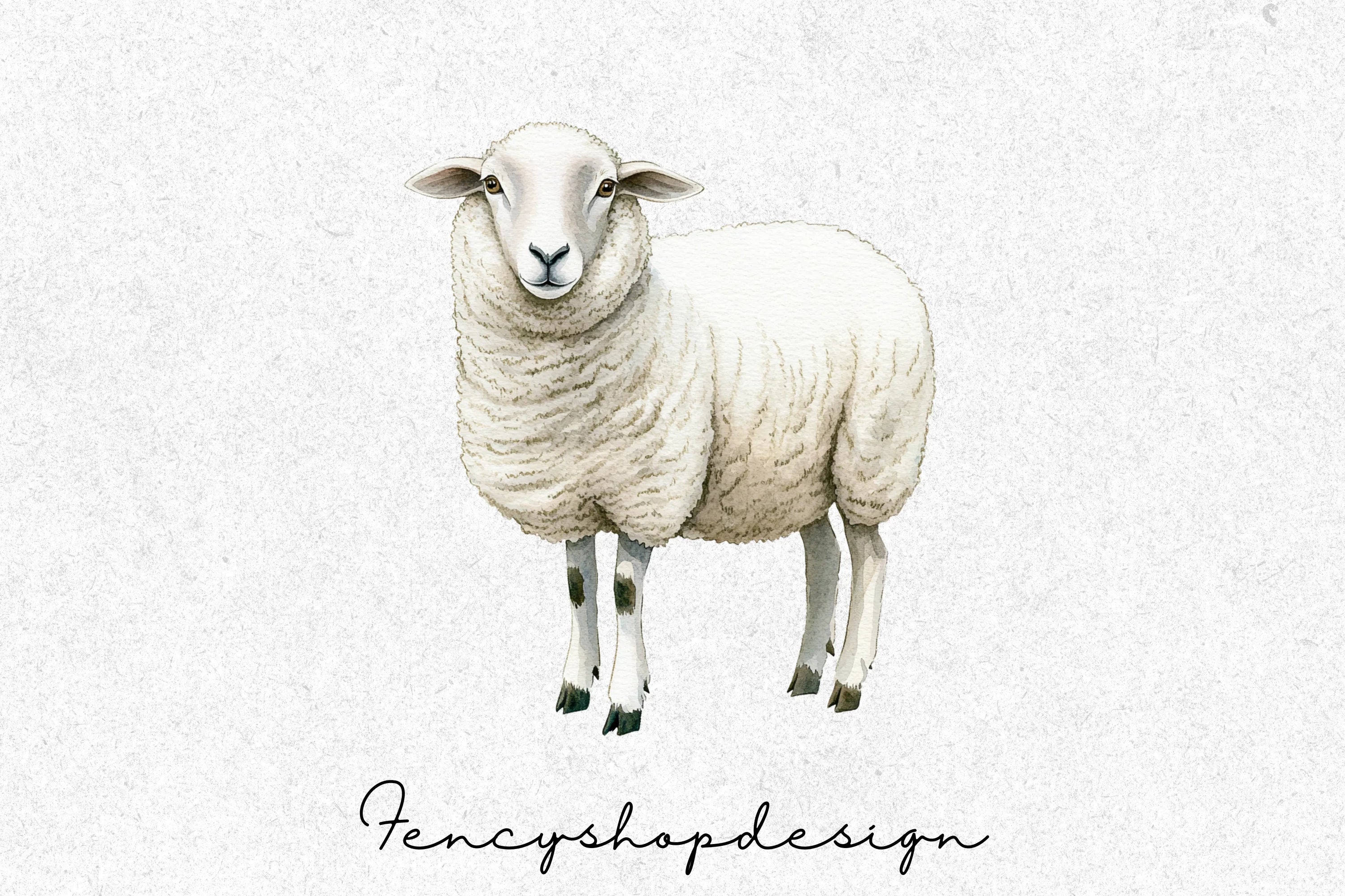 Adorable Farm Sheep Animal Clipart Bundle