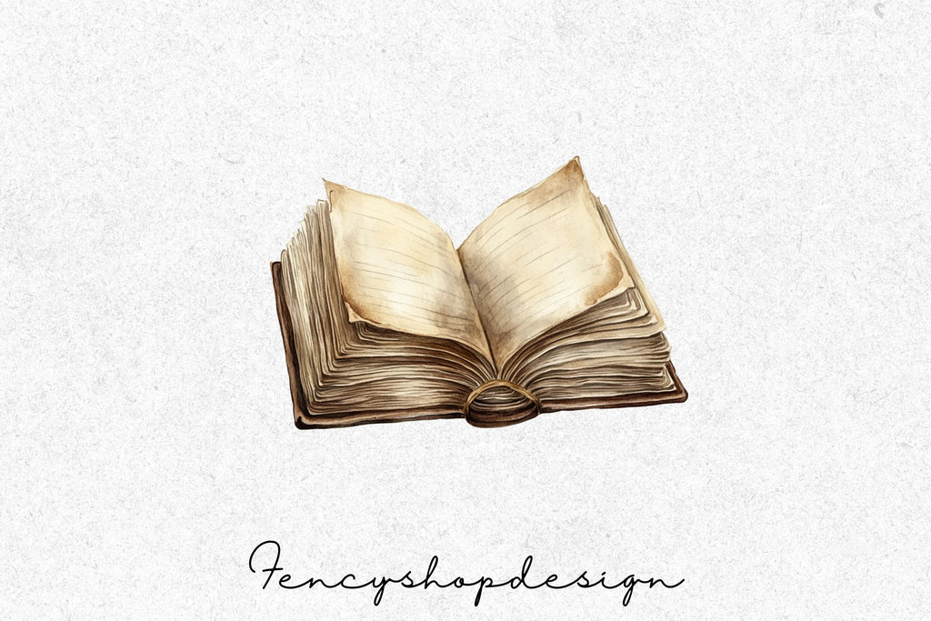 Vintage Books Clipart Bundle