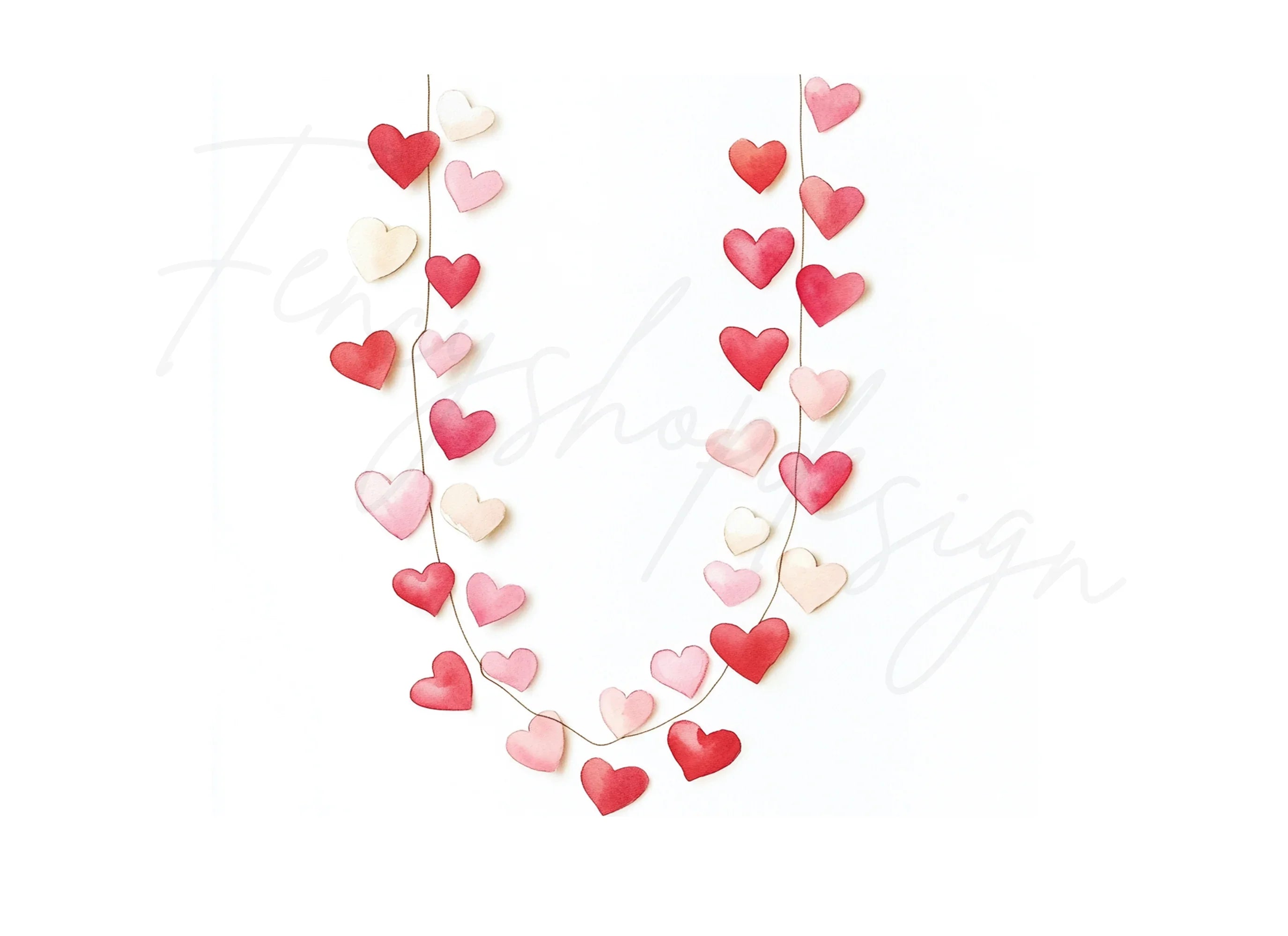 Heart Garland Clipart Bundle