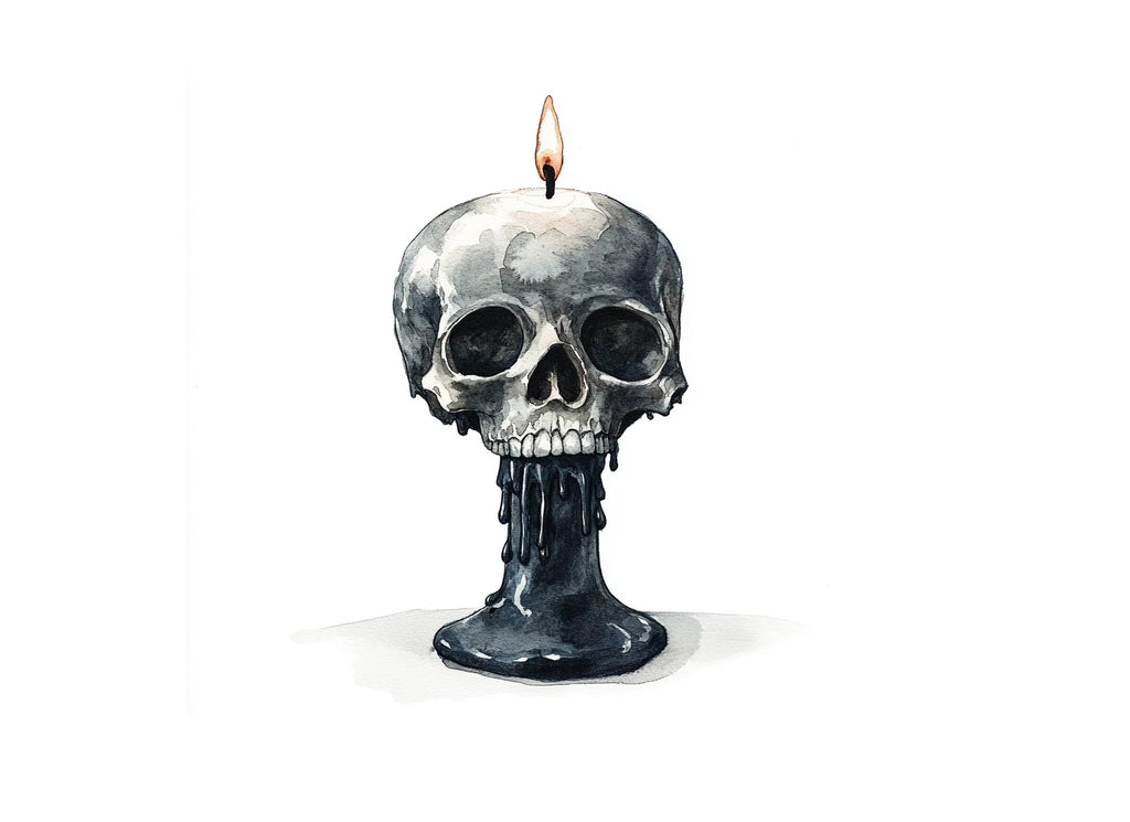 Gothic Skull Candle Clipart Bundle