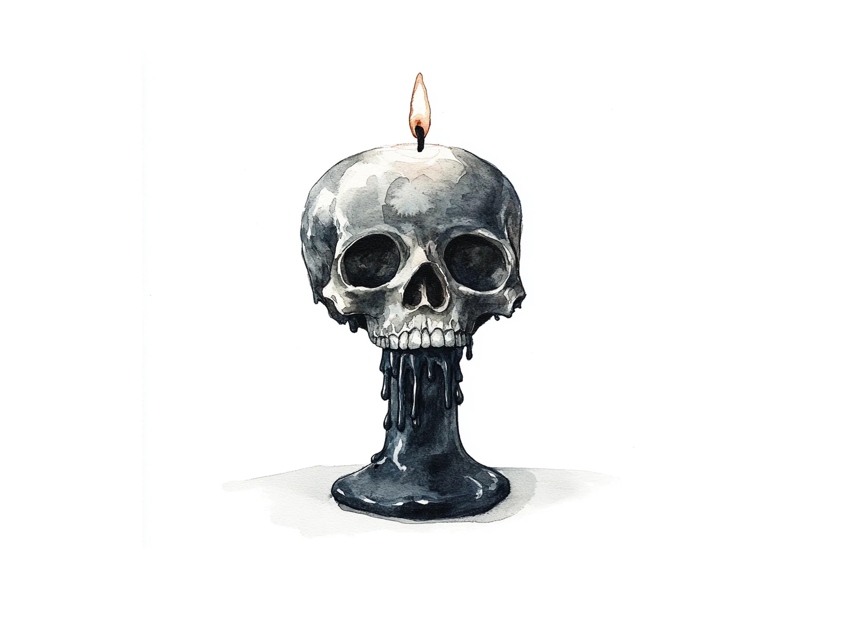 Gothic Skull Candle Clipart Bundle