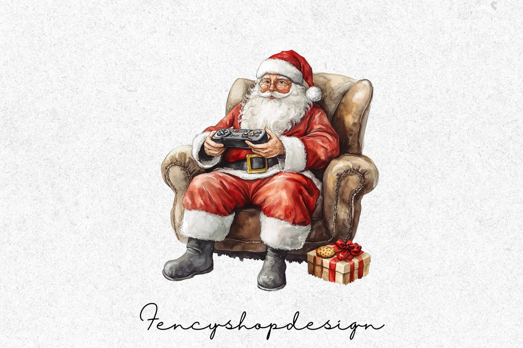 Santa Claus Gaming Clipart Bundle