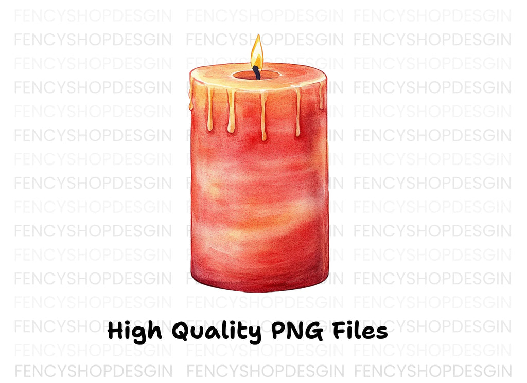Red Candle Clipart Bundle