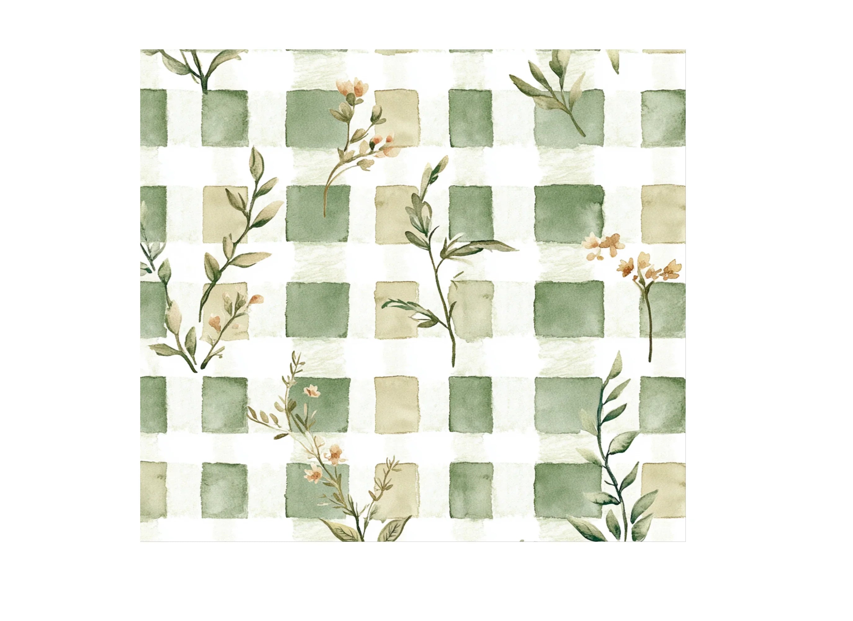 Gingham Floral Patterns Clipart Bundle