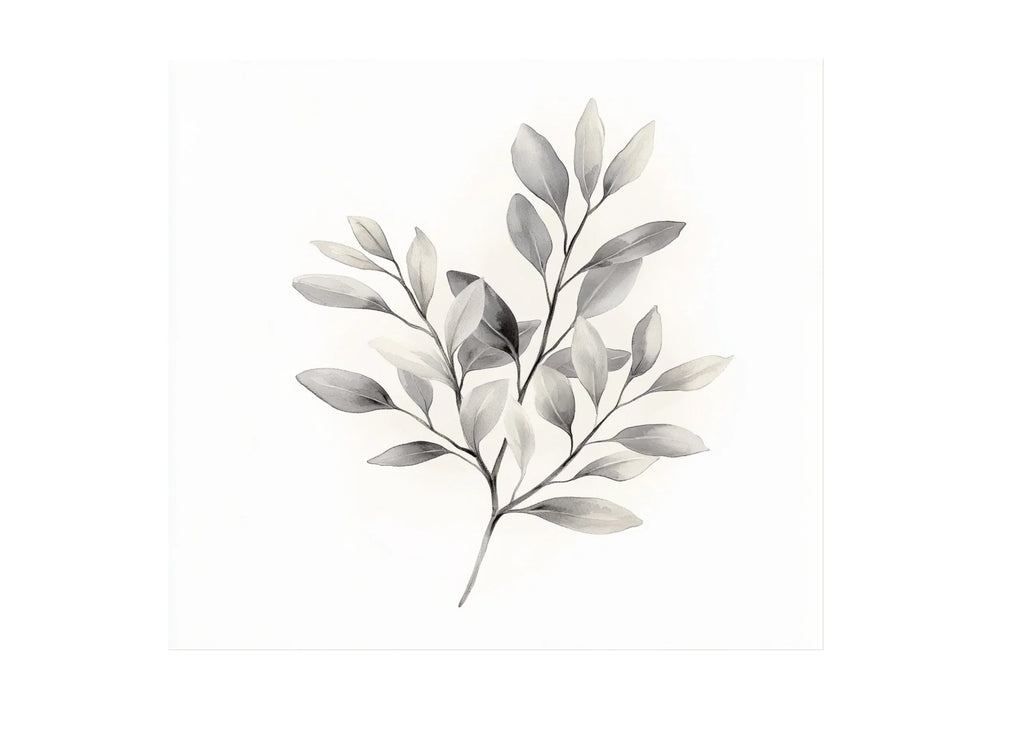 Elegant Gray Leafy Branch Clipart Bundle