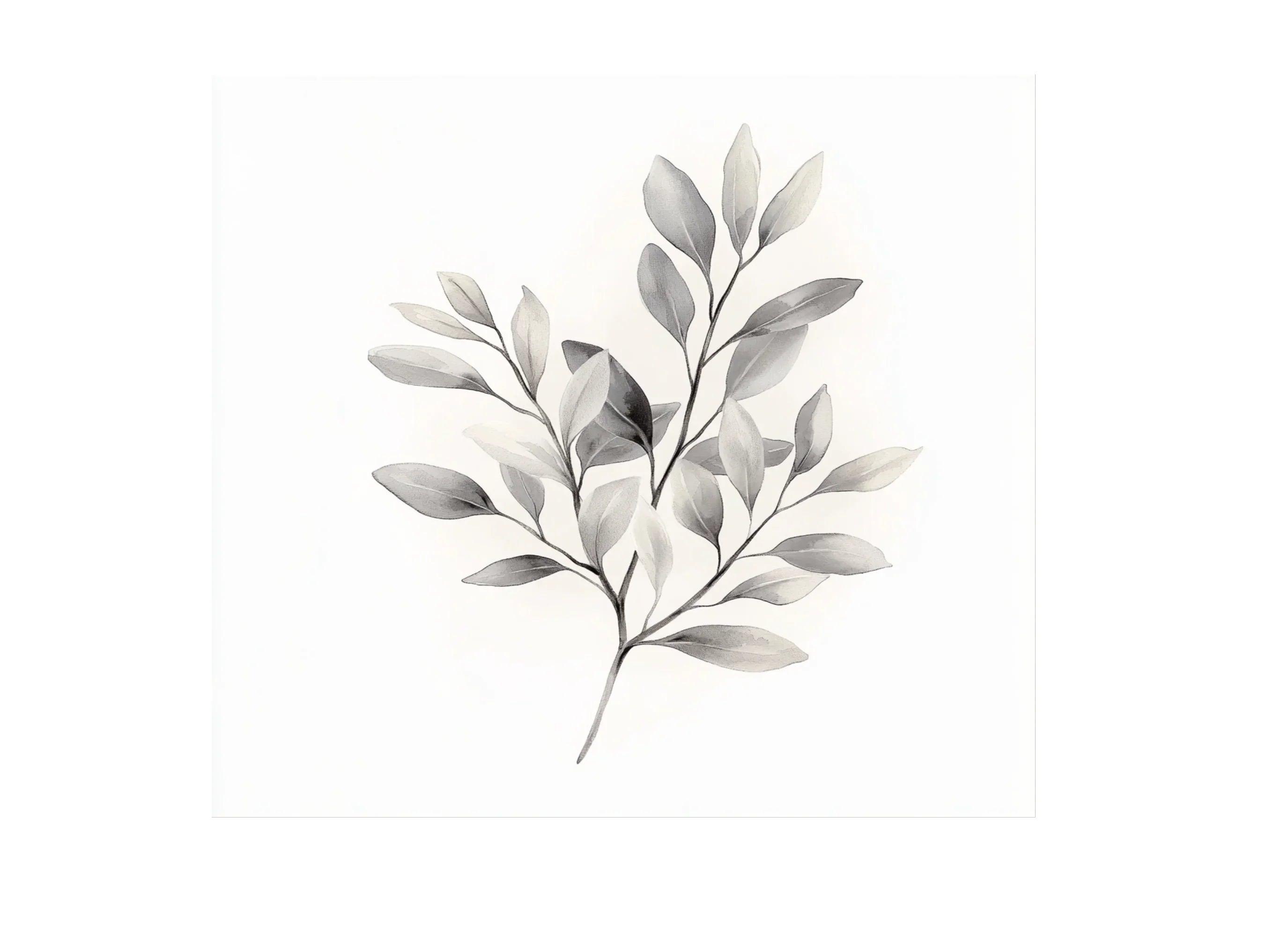 Elegant Gray Leafy Branch Clipart Bundle