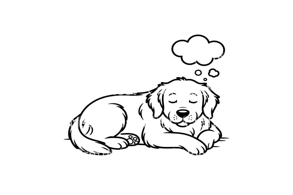 Cute Sleeping Puppy Dog Coloring Books