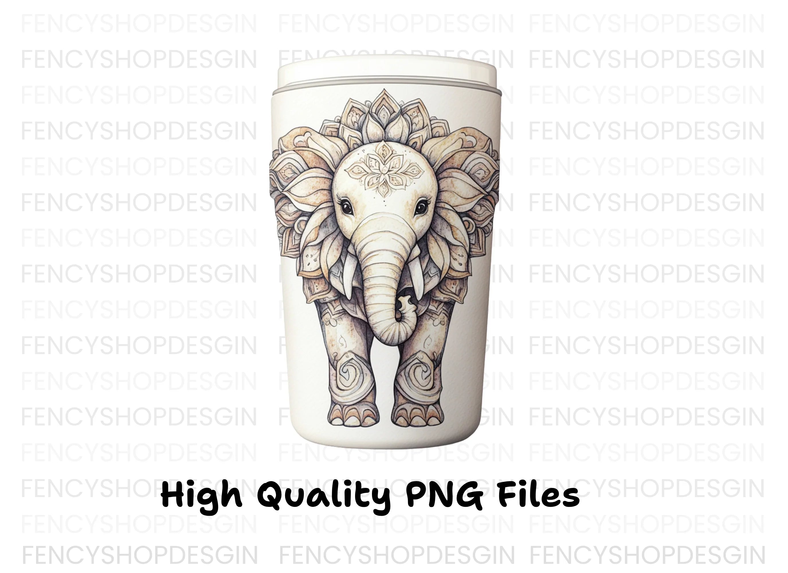 Mandala Elephant Tumbler Clipart Bundle