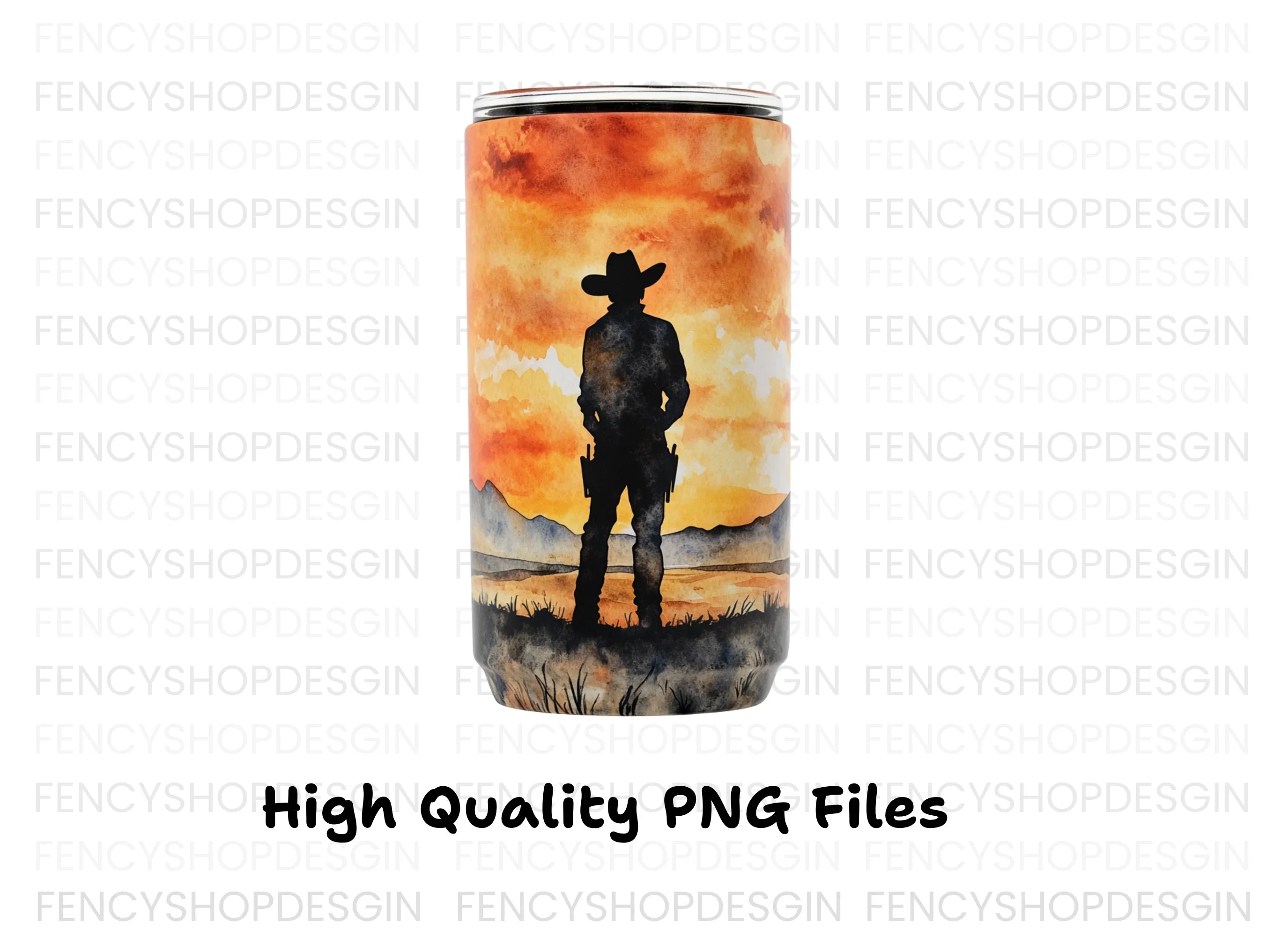 Cowboy Sunset Tumbler Clipart Bundle