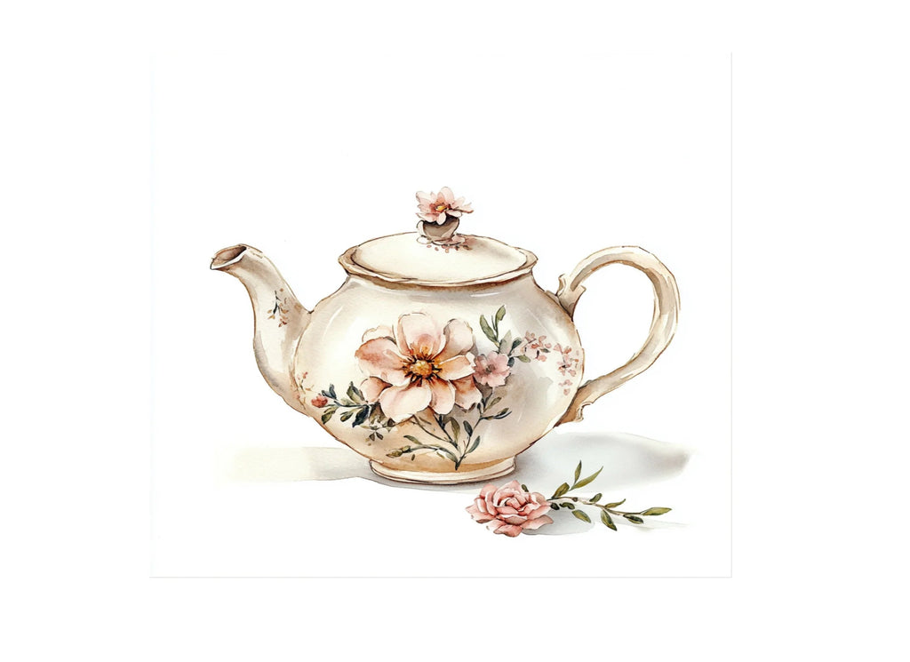 Shabby Chic Teapot Clipart Bundle