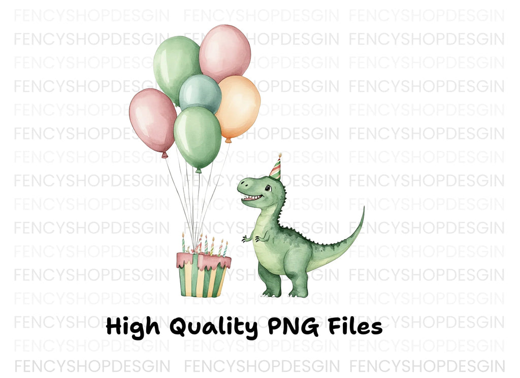 Cute Dinosaur Birthday Party Clipart Bundle