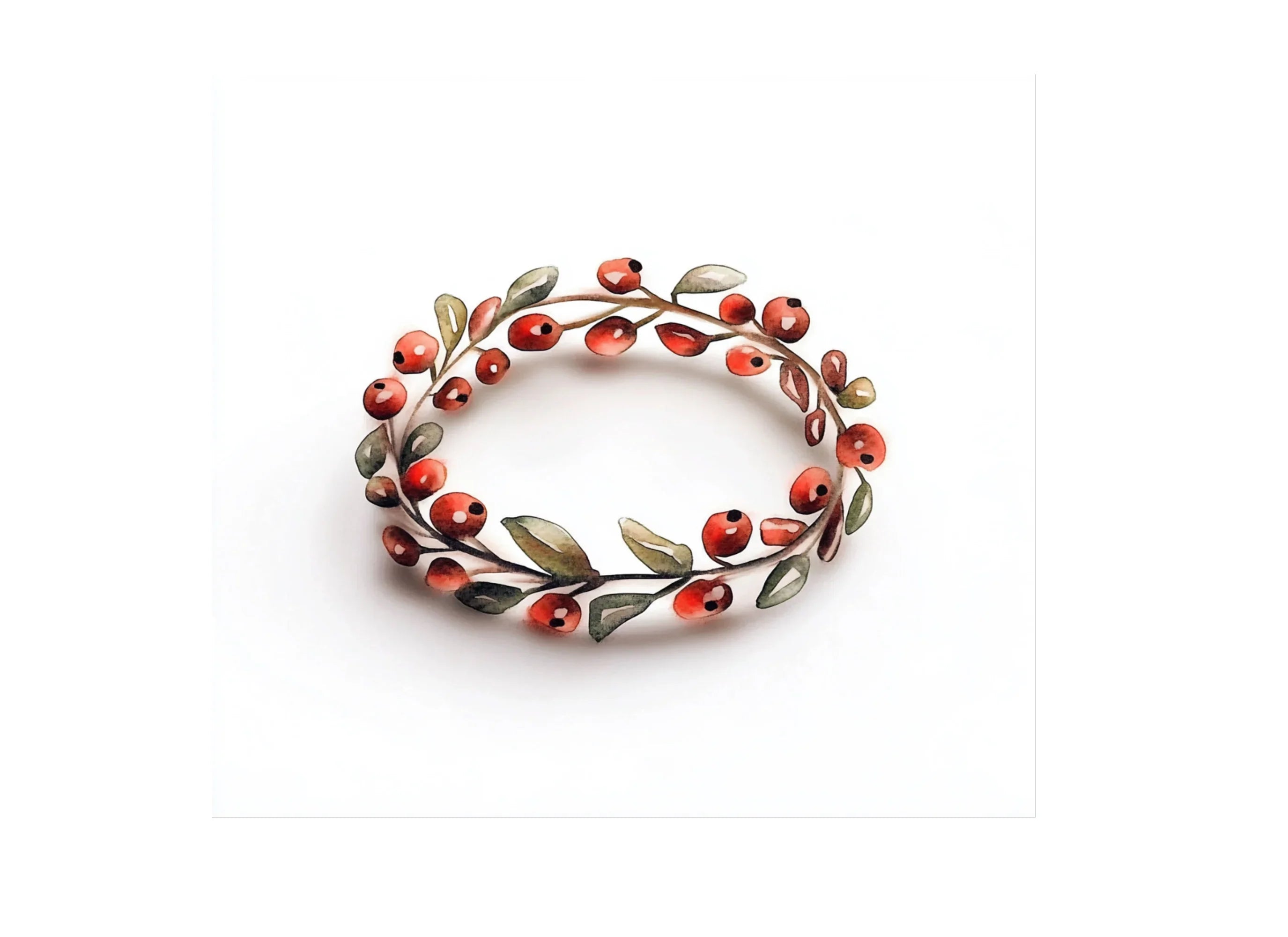 Red Berry Wreaths Clipart Bundle